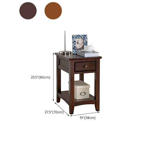 モダンな長方形の上部サイド表23.62 "ストレージ付きの高層材のエンドテーブル