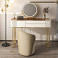 17.72" Wide Vanity Desk with Storage Drawers Glam Glass Dresser Table Clearhalo 'Bedroom Furniture' 'furn' 'furn_makeup_vanities' 'Furniture' 'Makeup Vanities' 'makeup_vanities' 6364684