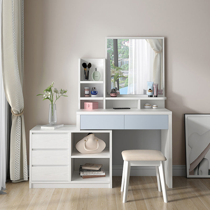 Tavolino da tavolo da vanità da 15,74 "con 5 cassetti di stoccaggio e specchio