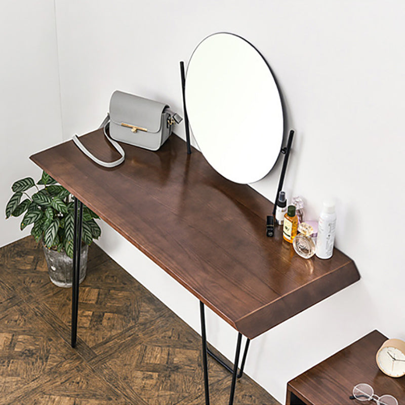 Grand Walnut Make-up Vanity 17.71" Wide Ash Vanity Tables Scandinavian Clearhalo 'Bedroom Furniture' 'furn' 'furn_makeup_vanities' 'Furniture' 'Makeup Vanities' 'makeup_vanities' 6364732
