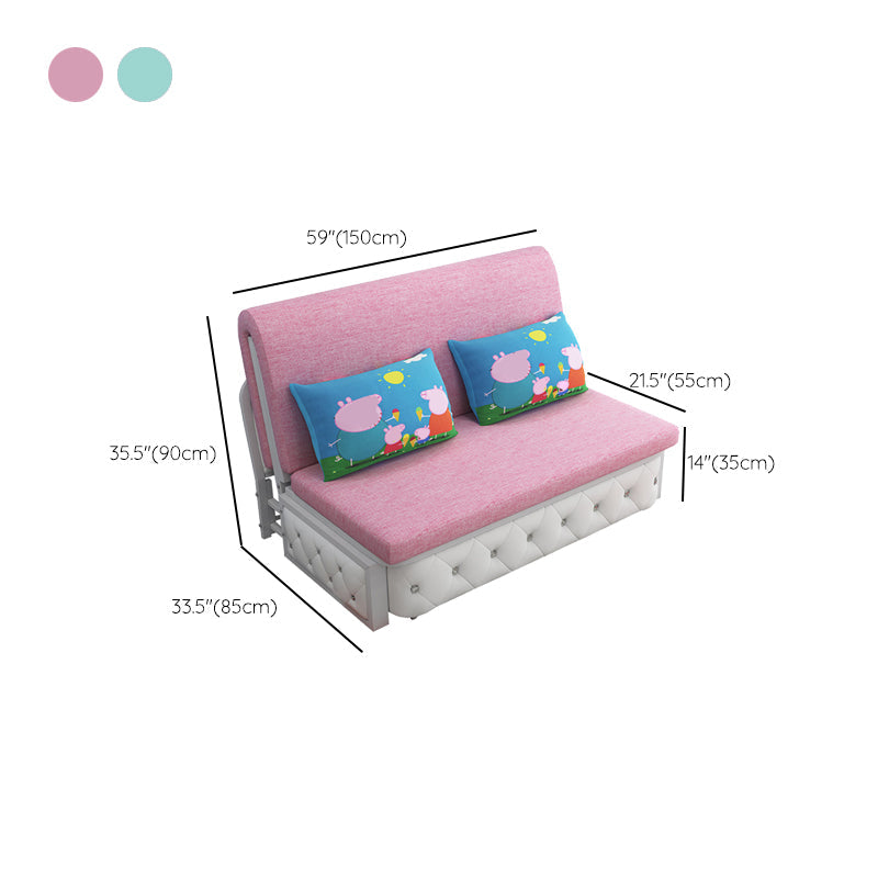 Linen Sleeper Sofa 33.46" Wide Armless Sofa Bed with Upholstered Clearhalo 'furn' 'furn_futons' 'Furniture' 'Futons & Daybeds' 'Futons' 'Living Room Furniture' 6364754