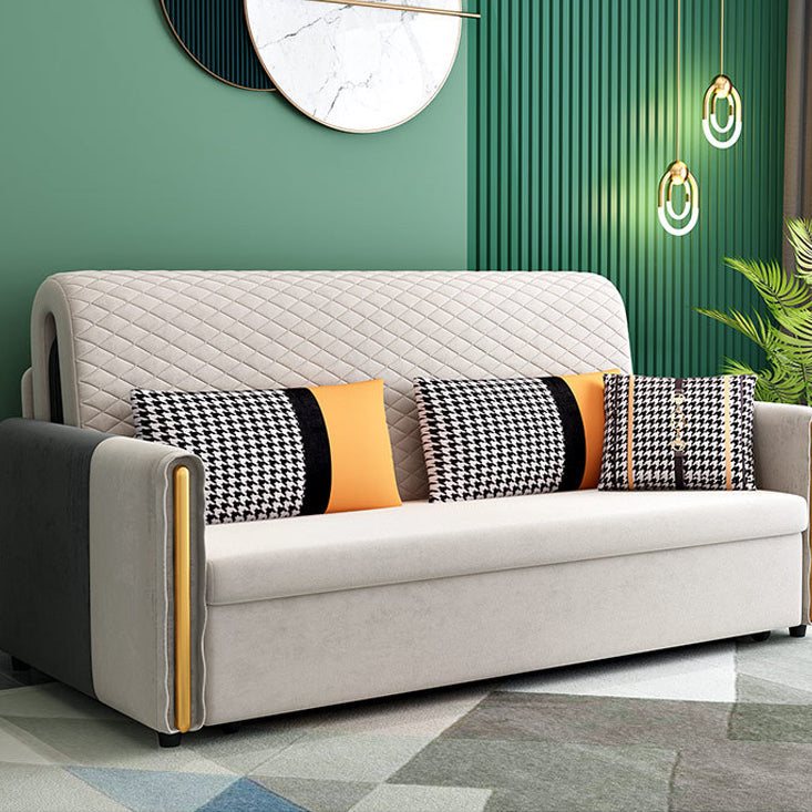 Light Gray Sleeper Sofa Modern Style Sofa Bed with Upholstered Clearhalo 'furn' 'furn_futons' 'Furniture' 'Futons & Daybeds' 'Futons' 'Living Room Furniture' 6364759