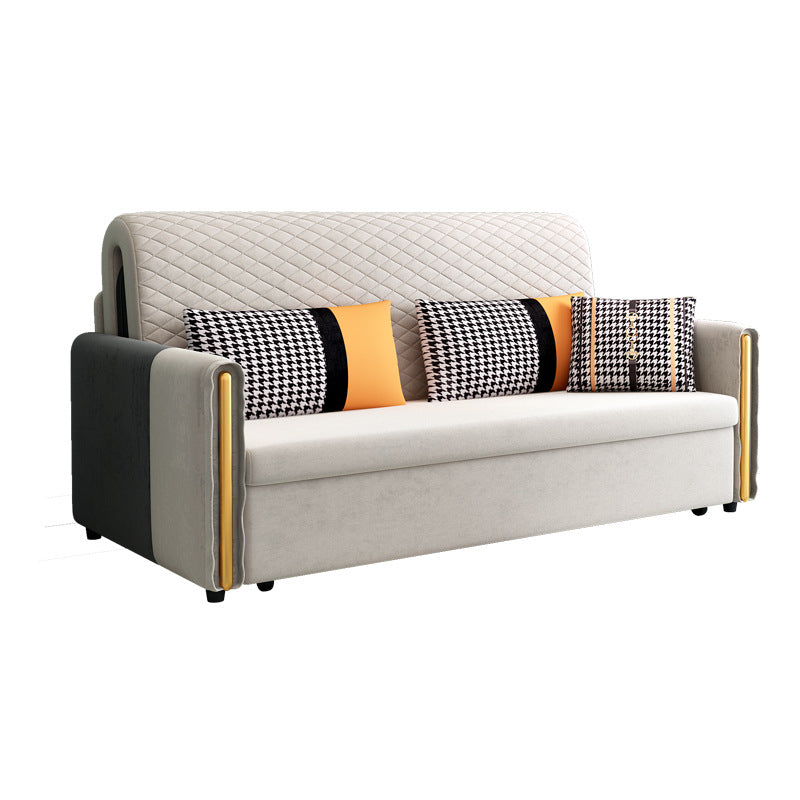 Light Gray Sleeper Sofa Modern Style Sofa Bed with Upholstered Storage Not Included Clearhalo 'furn' 'furn_futons' 'Furniture' 'Futons & Daybeds' 'Futons' 'Living Room Furniture' 6364760