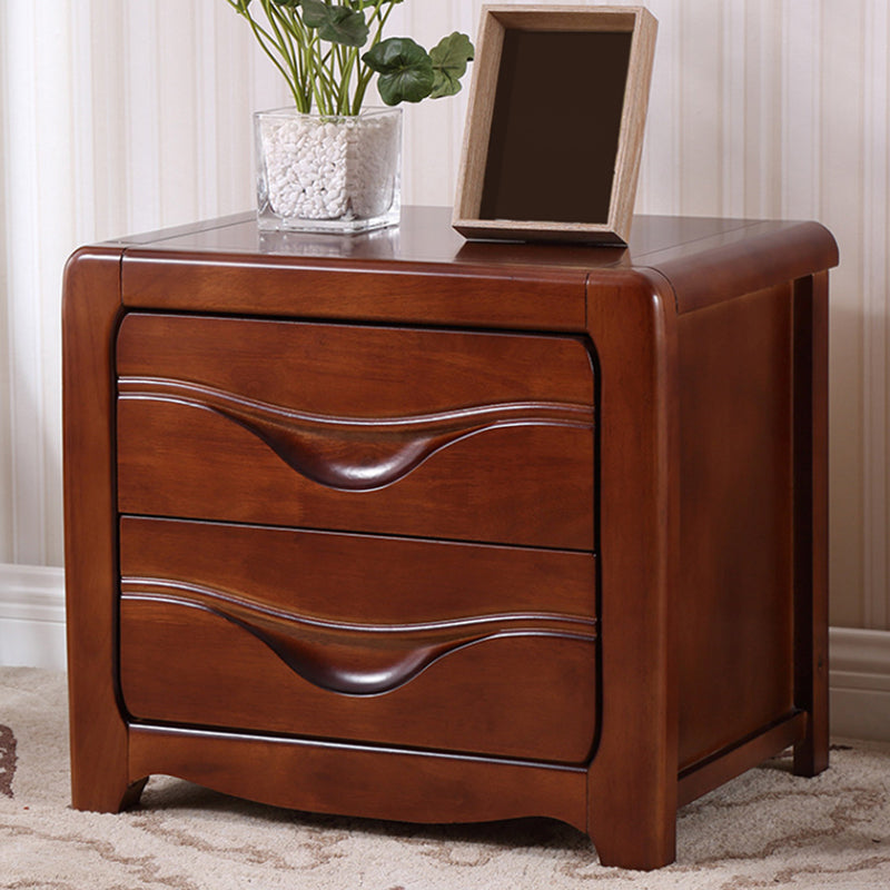 2 Drawers Solid Wood Nightstand Contemporary Oak Night Table Clearhalo 'Bedroom Furniture' 'furn' 'furn_night_stand' 'Furniture' 'night_stand' 'Nightstands' 6366578