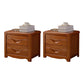 2 Drawers Solid Wood Nightstand Contemporary Oak Night Table 21.3"L x 16.1"W x 19.1"H Medium Wood 2 Piece Set Clearhalo 'Bedroom Furniture' 'furn' 'furn_night_stand' 'Furniture' 'night_stand' 'Nightstands' 6366581