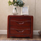 2 Drawers Solid Wood Nightstand Contemporary Oak Night Table 21.3"L x 16.1"W x 19.1"H Dark Red 1 Piece Clearhalo 'Bedroom Furniture' 'furn' 'furn_night_stand' 'Furniture' 'night_stand' 'Nightstands' 6366583