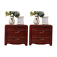 2 Drawers Solid Wood Nightstand Contemporary Oak Night Table 21.3"L x 16.1"W x 19.1"H Dark Red 2 Piece Set Clearhalo 'Bedroom Furniture' 'furn' 'furn_night_stand' 'Furniture' 'night_stand' 'Nightstands' 6366586