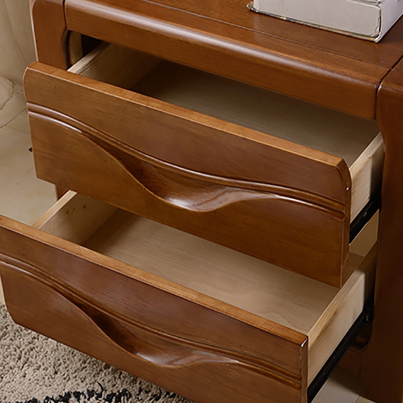 2 Drawers Solid Wood Nightstand Contemporary Oak Night Table Clearhalo 'Bedroom Furniture' 'furn' 'furn_night_stand' 'Furniture' 'night_stand' 'Nightstands' 6366587