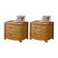 2 Drawers Solid Wood Nightstand Contemporary Oak Night Table 21.3"L x 16.1"W x 19.1"H Light Wood 2 Piece Set Clearhalo 'Bedroom Furniture' 'furn' 'furn_night_stand' 'Furniture' 'night_stand' 'Nightstands' 6366589