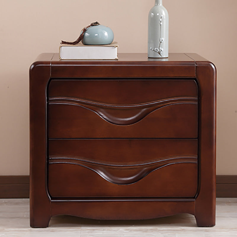 2 Drawers Solid Wood Nightstand Contemporary Oak Night Table Clearhalo 'Bedroom Furniture' 'furn' 'furn_night_stand' 'Furniture' 'night_stand' 'Nightstands' 6366594