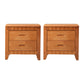 2 Drawers Solid Wood Nightstand Contemporary Oak Night Table 18.5"L x 15.4"W x 19.7"H Light Walnut 2 Piece Set Clearhalo 'Bedroom Furniture' 'furn' 'furn_night_stand' 'Furniture' 'night_stand' 'Nightstands' 6366600