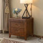 2 Drawers Solid Wood Nightstand Contemporary Oak Night Table 18.5"L x 15.4"W x 19.7"H Nut-Brown 1 Piece Clearhalo 'Bedroom Furniture' 'furn' 'furn_night_stand' 'Furniture' 'night_stand' 'Nightstands' 6366603
