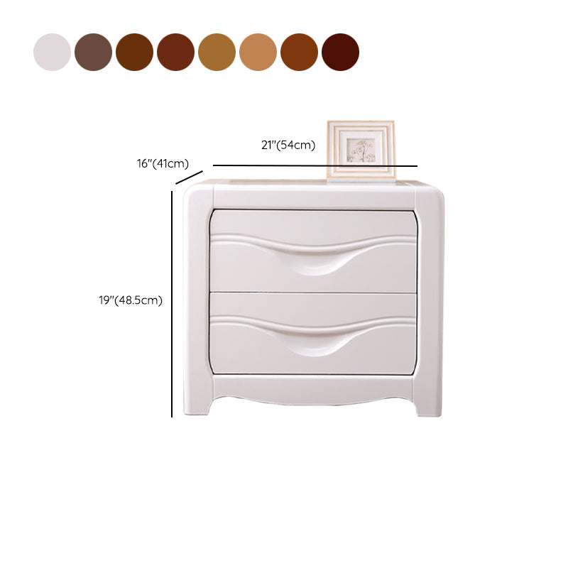 2 Drawers Solid Wood Nightstand Contemporary Oak Night Table Clearhalo 'Bedroom Furniture' 'furn' 'furn_night_stand' 'Furniture' 'night_stand' 'Nightstands' 6366605