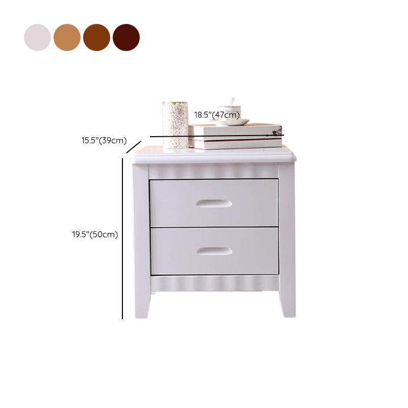 2 Drawers Solid Wood Nightstand Contemporary Oak Night Table Clearhalo 'Bedroom Furniture' 'furn' 'furn_night_stand' 'Furniture' 'night_stand' 'Nightstands' 6366606