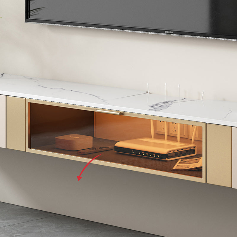 Glam Stone – console TV, meuble TV mural avec rangement pour le salon