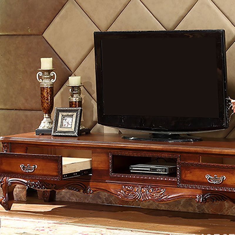 Solid Wood TV Media Console Open Storage Media Console TV Stand with Drawers Clearhalo 'furn' 'furn_tv_stands_entertainment_centers' 'Furniture' 'Living Room Furniture' 'TV Stands & Entertainment Centers' 'TV Stands & Media Storage Furniture' 'tv_stands_entertainment_centers' 6366766