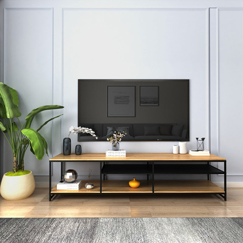 Solid Wood TV Media Console Industrial Media Console TV Stand for Living Room 55"L x 16"W x 22"H Black Clearhalo 'furn' 'furn_tv_stands_entertainment_centers' 'Furniture' 'Living Room Furniture' 'TV Stands & Entertainment Centers' 'TV Stands & Media Storage Furniture' 'tv_stands_entertainment_centers' 6366777