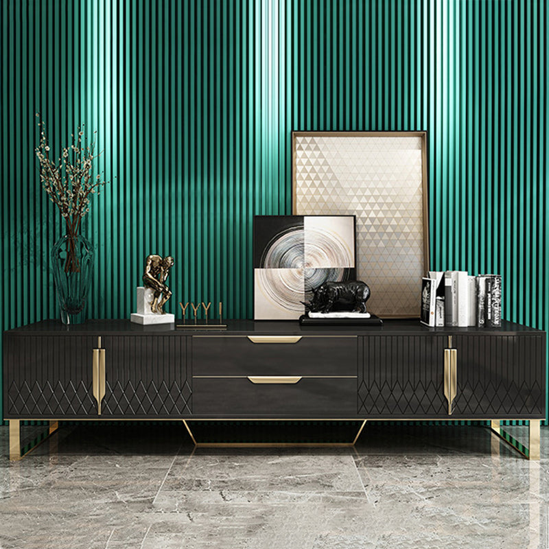 Wooden TV Media Console Modern Media Console TV Stand with Drawers Black Clearhalo 'furn' 'furn_tv_stands_entertainment_centers' 'Furniture' 'Living Room Furniture' 'TV Stands & Entertainment Centers' 'TV Stands & Media Storage Furniture' 'tv_stands_entertainment_centers' 6366799