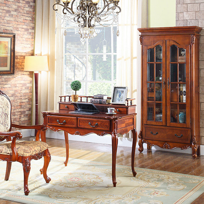 Tradizionale in legno di gomma Porta in vetro armadio di stoccaggio per soggiorno