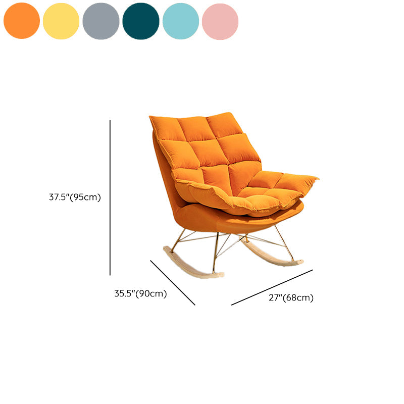 Silla de balancín de terciopelo de cojines removibles modernos para sala de estar para sala de estar
