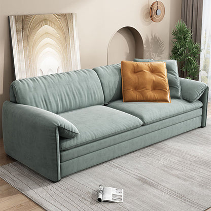 Modern Green Convertible Sofa Cushion Back Foldable Loveseat