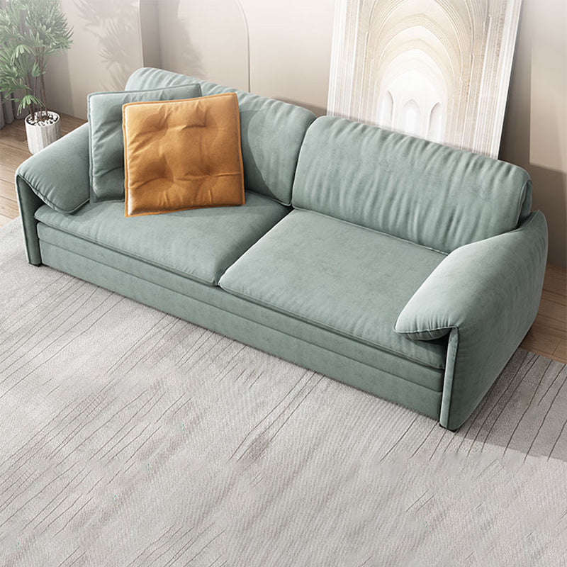 Modern Green Convertible Sofa Cushion Back Foldable Loveseat