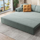 Modern Green Convertible Sofa Cushion Back Foldable Loveseat