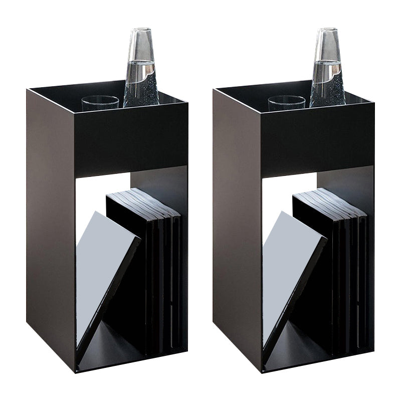 Industrial Night Table Open Storage Bed Nightstand for Bedroom Black 2 Piece Set Clearhalo 'Bedroom Furniture' 'furn' 'furn_night_stand' 'Furniture' 'night_stand' 'Nightstands' 6366956