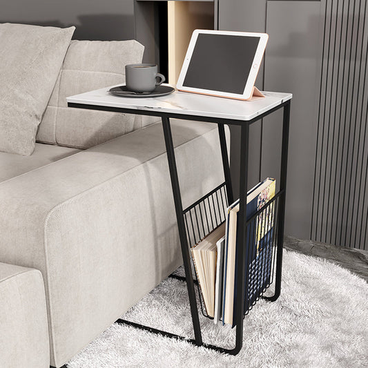 1 Shelf Iron Iron Industrial Open Carice Open Night Table, 24 "di altezza