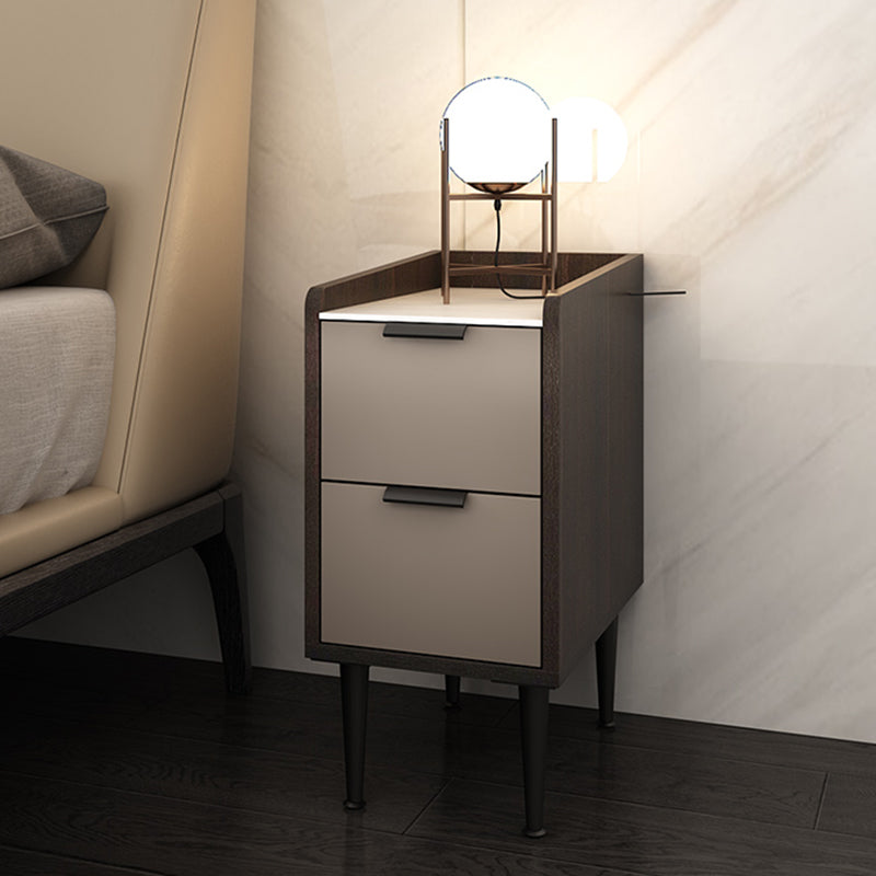 Comodino da letto in legno finto tavolo da notte contemporaneo con cassetti