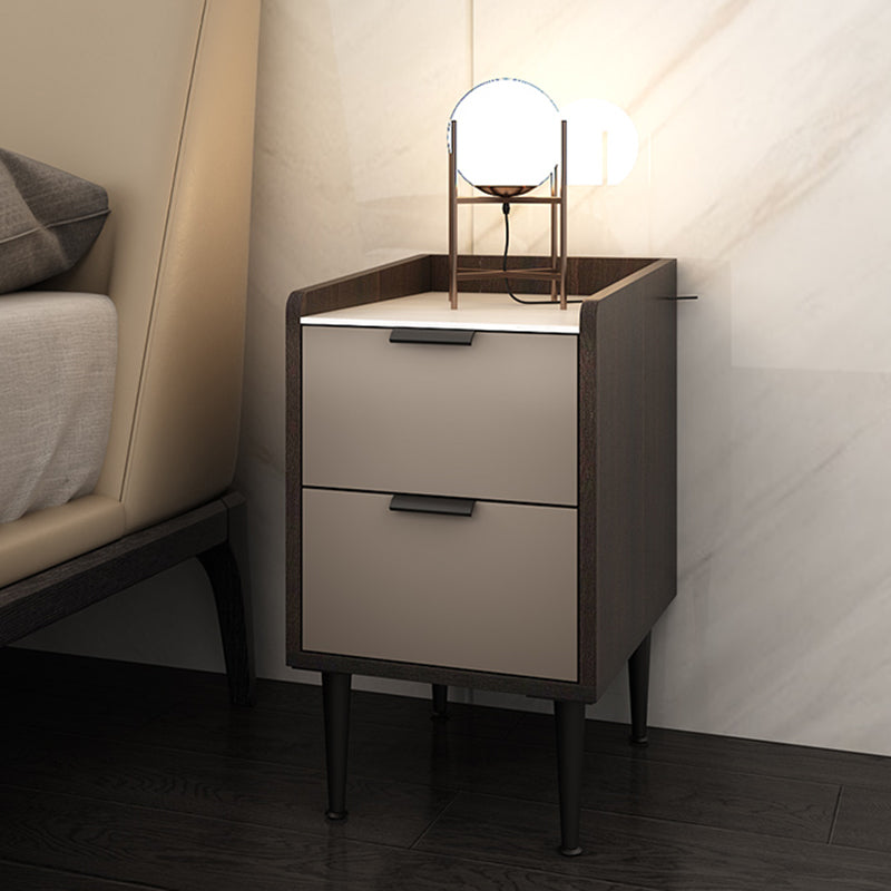 Comodino da letto in legno finto tavolo da notte contemporaneo con cassetti