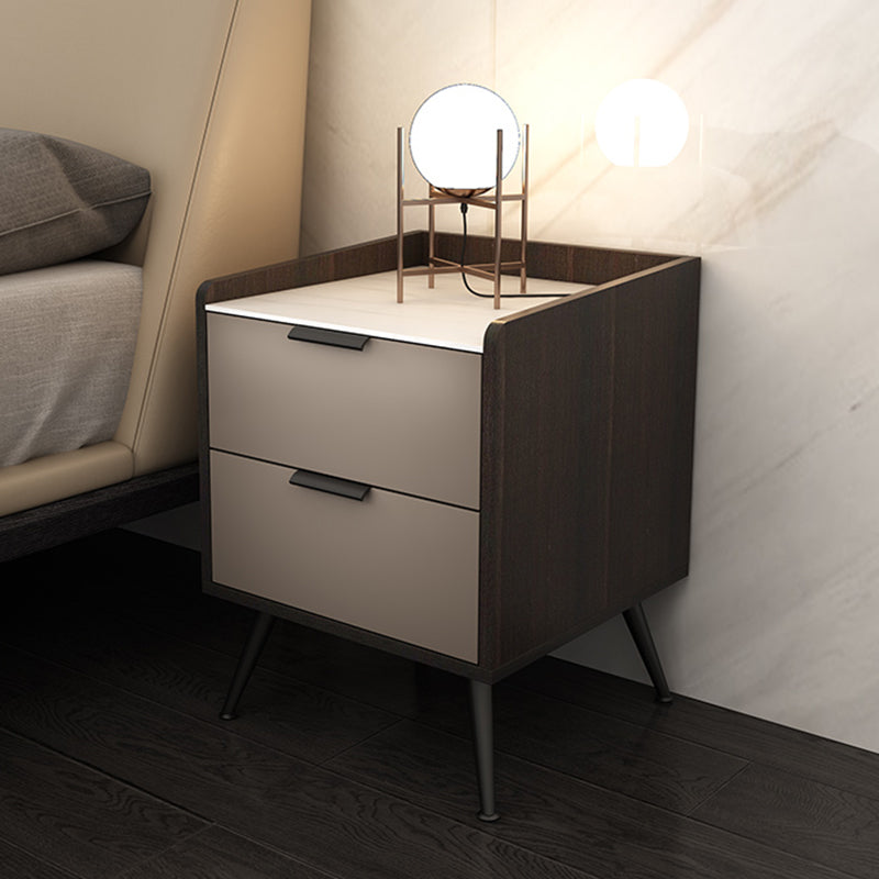Comodino da letto in legno finto tavolo da notte contemporaneo con cassetti