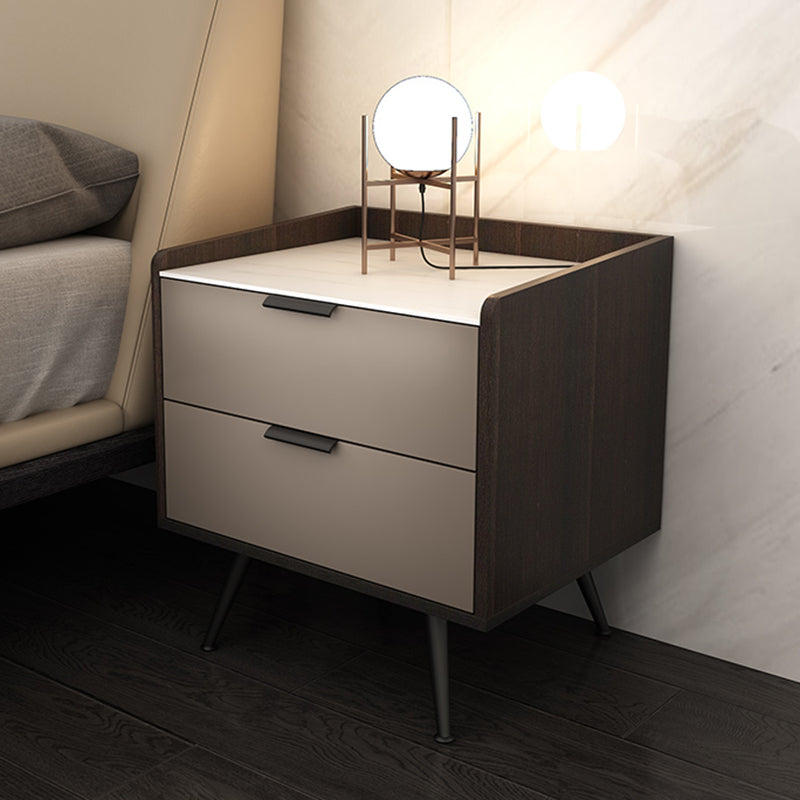 Comodino da letto in legno finto tavolo da notte contemporaneo con cassetti