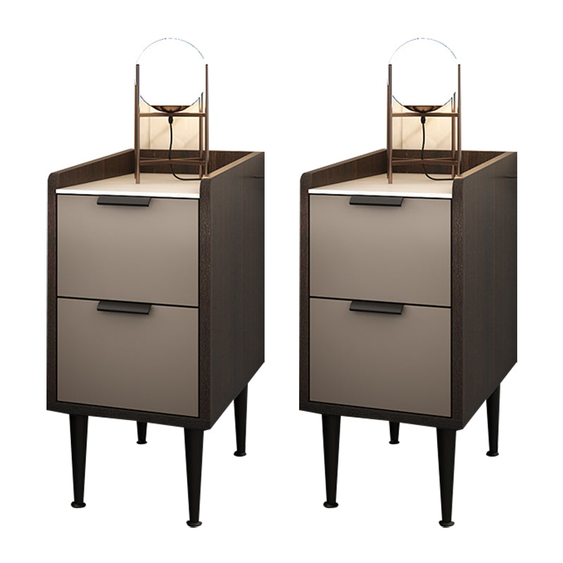 Comodino da letto in legno finto tavolo da notte contemporaneo con cassetti