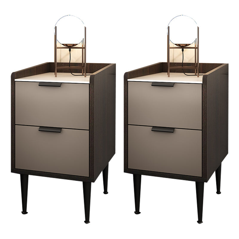 Comodino da letto in legno finto tavolo da notte contemporaneo con cassetti