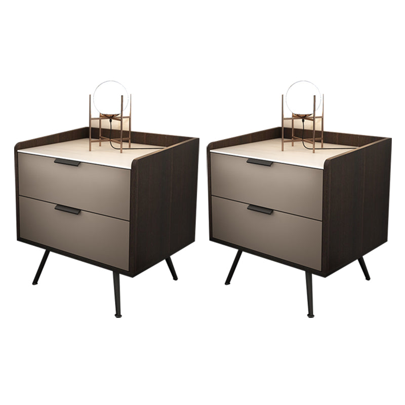 Comodino da letto in legno finto tavolo da notte contemporaneo con cassetti