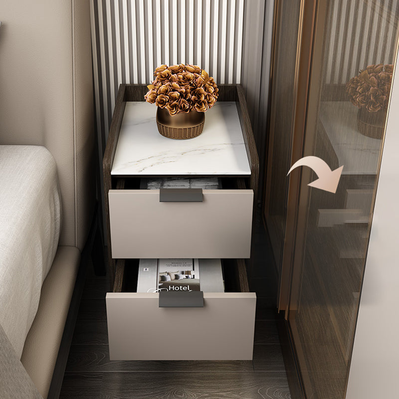 Comodino da letto in legno finto tavolo da notte contemporaneo con cassetti