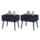 Contemporary Night Table Solid Wood Bed Nightstand with Drawer