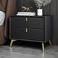 Solid Wood Night Table Contemporary Bed Nightstand with Drawers Black 1 Piece Clearhalo 'Bedroom Furniture' 'furn' 'furn_night_stand' 'Furniture' 'night_stand' 'Nightstands' 6367138
