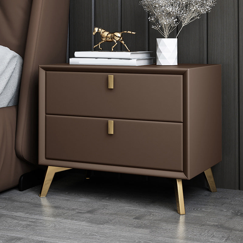 Solid Wood Night Table Contemporary Bed Nightstand with Drawers Light Coffee 1 Piece Clearhalo 'Bedroom Furniture' 'furn' 'furn_night_stand' 'Furniture' 'night_stand' 'Nightstands' 6367147