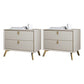 Solid Wood Night Table Contemporary Bed Nightstand with Drawers Beige 2 Piece Set Clearhalo 'Bedroom Furniture' 'furn' 'furn_night_stand' 'Furniture' 'night_stand' 'Nightstands' 6367159