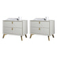 Solid Wood Night Table Contemporary Bed Nightstand with Drawers Off-White 2 Piece Set Clearhalo 'Bedroom Furniture' 'furn' 'furn_night_stand' 'Furniture' 'night_stand' 'Nightstands' 6367162