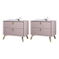 Solid Wood Night Table Contemporary Bed Nightstand with Drawers Pink 2 Piece Set Clearhalo 'Bedroom Furniture' 'furn' 'furn_night_stand' 'Furniture' 'night_stand' 'Nightstands' 6367164