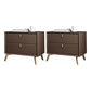 Solid Wood Night Table Contemporary Bed Nightstand with Drawers Light Coffee 2 Piece Set Clearhalo 'Bedroom Furniture' 'furn' 'furn_night_stand' 'Furniture' 'night_stand' 'Nightstands' 6367166