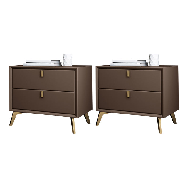 Solid Wood Night Table Contemporary Bed Nightstand with Drawers Light Coffee 2 Piece Set Clearhalo 'Bedroom Furniture' 'furn' 'furn_night_stand' 'Furniture' 'night_stand' 'Nightstands' 6367166