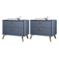 Solid Wood Night Table Contemporary Bed Nightstand with Drawers Light Blue 2 Piece Set Clearhalo 'Bedroom Furniture' 'furn' 'furn_night_stand' 'Furniture' 'night_stand' 'Nightstands' 6367168