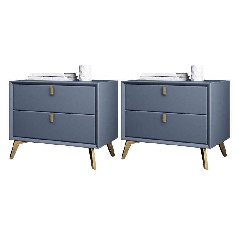Solid Wood Night Table Contemporary Bed Nightstand with Drawers Light Blue 2 Piece Set Clearhalo 'Bedroom Furniture' 'furn' 'furn_night_stand' 'Furniture' 'night_stand' 'Nightstands' 6367168
