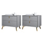 Solid Wood Night Table Contemporary Bed Nightstand with Drawers Light Gray 2 Piece Set Clearhalo 'Bedroom Furniture' 'furn' 'furn_night_stand' 'Furniture' 'night_stand' 'Nightstands' 6367169