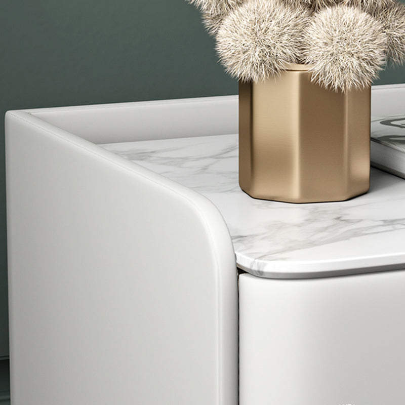 2 cassetti Le gambe del tavolo da notte contemporanee includevano comodini in legno massiccio, alto 18,5 "