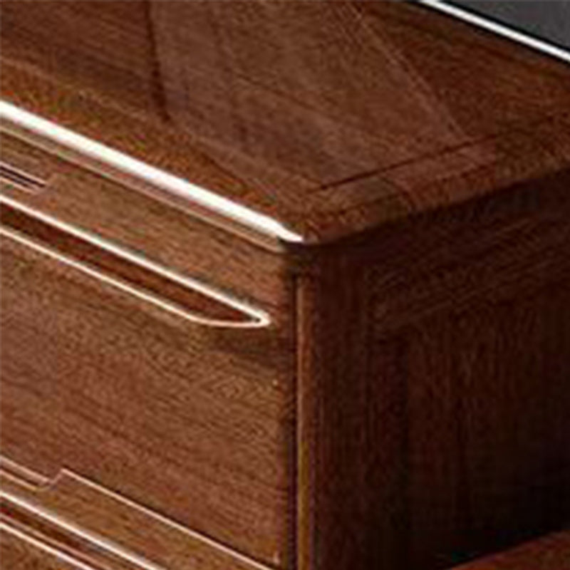現代的なホーム木製収納チェスト縦型チェスト引き出し付きブラウン
